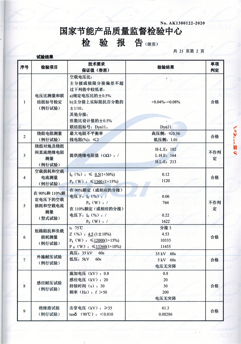 高低压试验报告-S11-1250青秀青秀青秀油浸式变压器-2.jpg